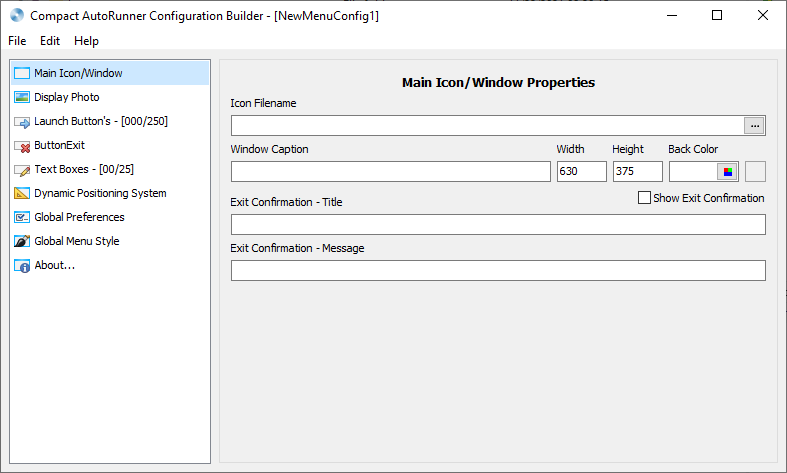 Compact AutoRunner Configuration Builder Screenshot